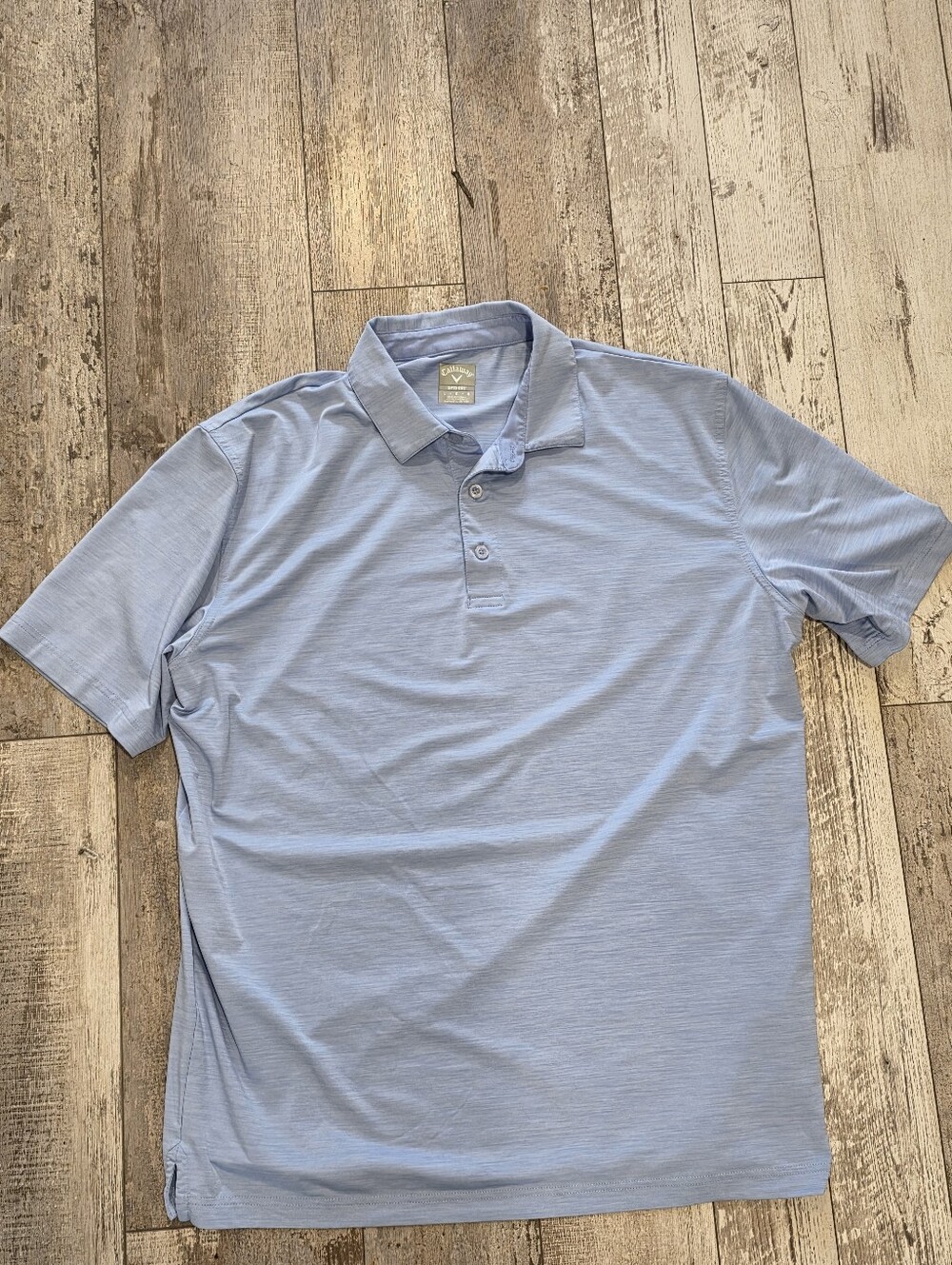 (L) Men's Callwaway Opti Dri Golf Polo Shirt Hazy Sky Blue Size Large
